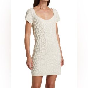 NWT loulou studio cableknit cream short sleeve dress